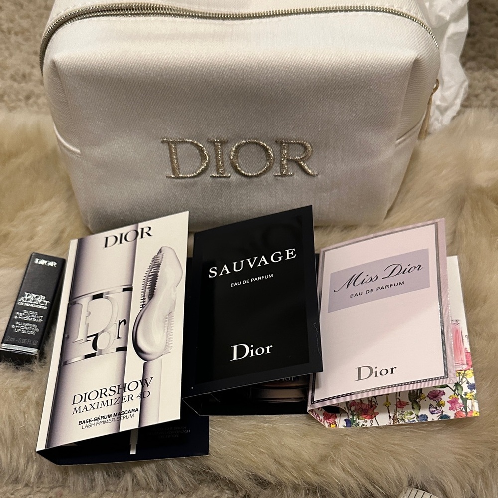 Dior Cream Bag with Perfume Collection.